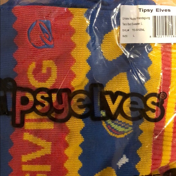 Tipsy Elves Taco Bell Happy Friendsgiving UNISEX Sweater Collector’s Item - Picture 3 of 7